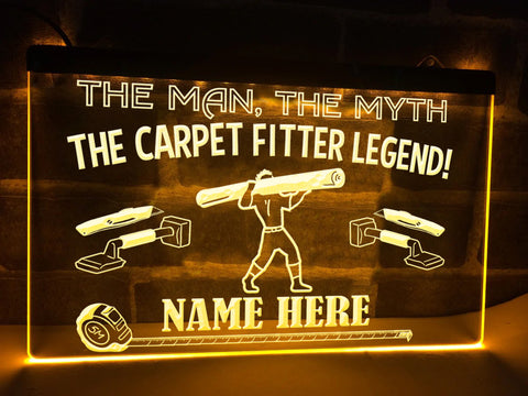 Image of The Carpet Fitter Legend Personalized Illuminated Sign