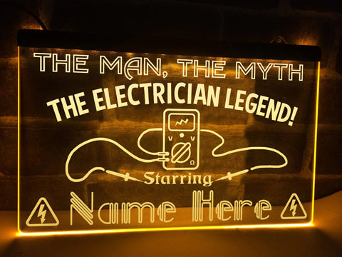 Image of The Electrician Legend Personalized Illuminated Sign