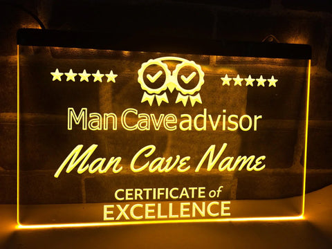 Image of Man Cave Advisor Personalized Illuminated Sign