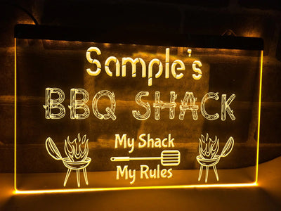 BBQ Shack Sign Yellow