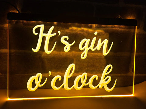 Image of It's Gin O'clock Illuminated Sign