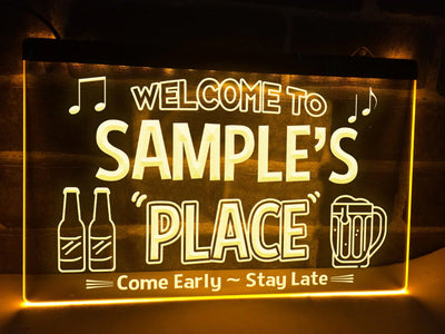 Welcome to My Place Personalized Illuminated Sign