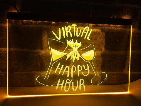 Image of Virtual Happy Hour Illuminated Sign
