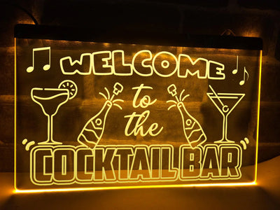 Welcome to the Cocktail Bar Illuminated Sign