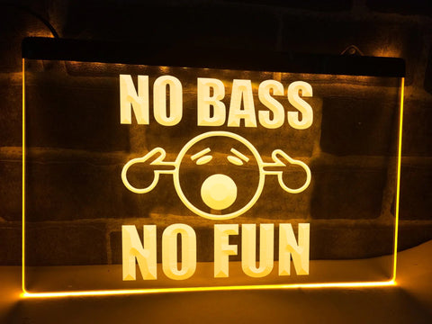 Image of No Bass No Fun Illuminated Sign