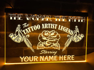 Tattoo Artist Legend Personalized Illuminated Sign