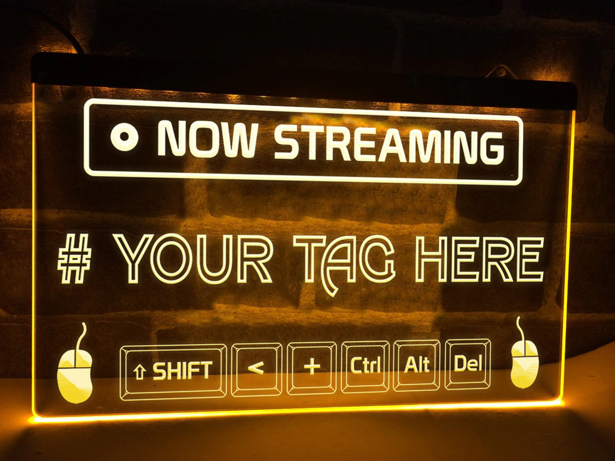 Now Streaming Personalized LED Neon Sign in Yellow