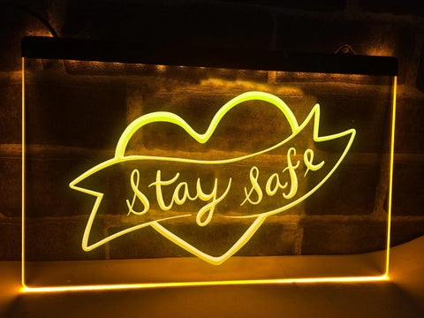 Image of Stay Safe Illuminated Sign