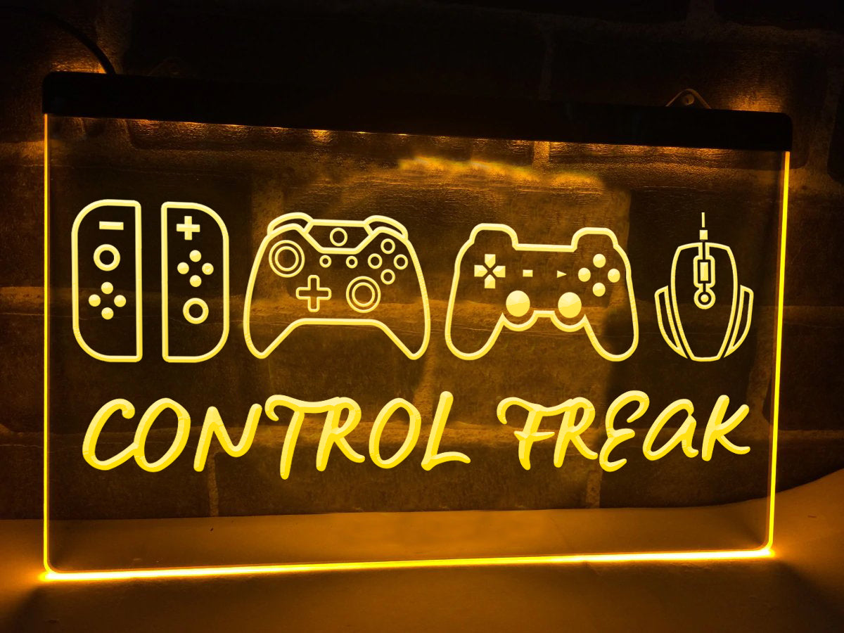 Control Freak Illuminated Gaming Sign