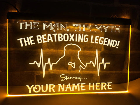 Image of The Beatboxing Legend Personalized Illuminated Sign
