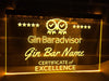 Gin Bar Advisor Personalized Illuminated Sign