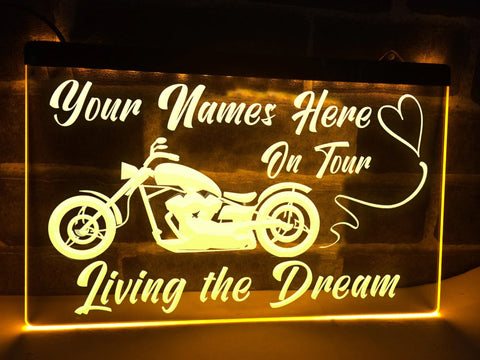 Chopper on Tour Personalized Illuminated Sign
