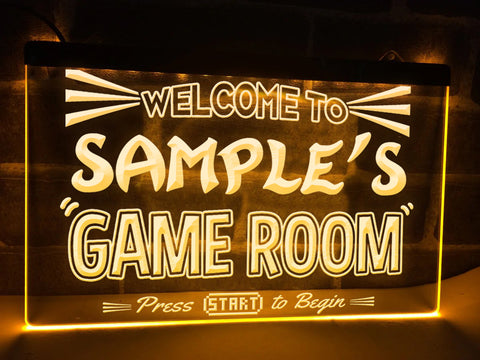 Image of Welcome To My Game Room Personalized Illuminated Sign