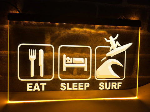 Image of Eat Sleep Surf Illuminated Sign