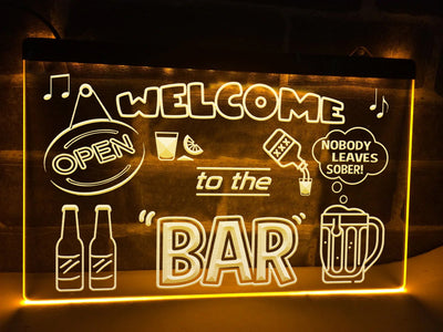 Welcome to the Bar Illuminated Sign