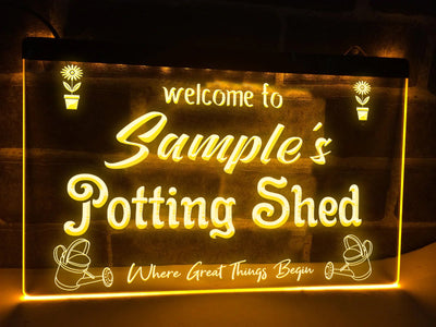 Potting Shed Personalized Illuminated Sign