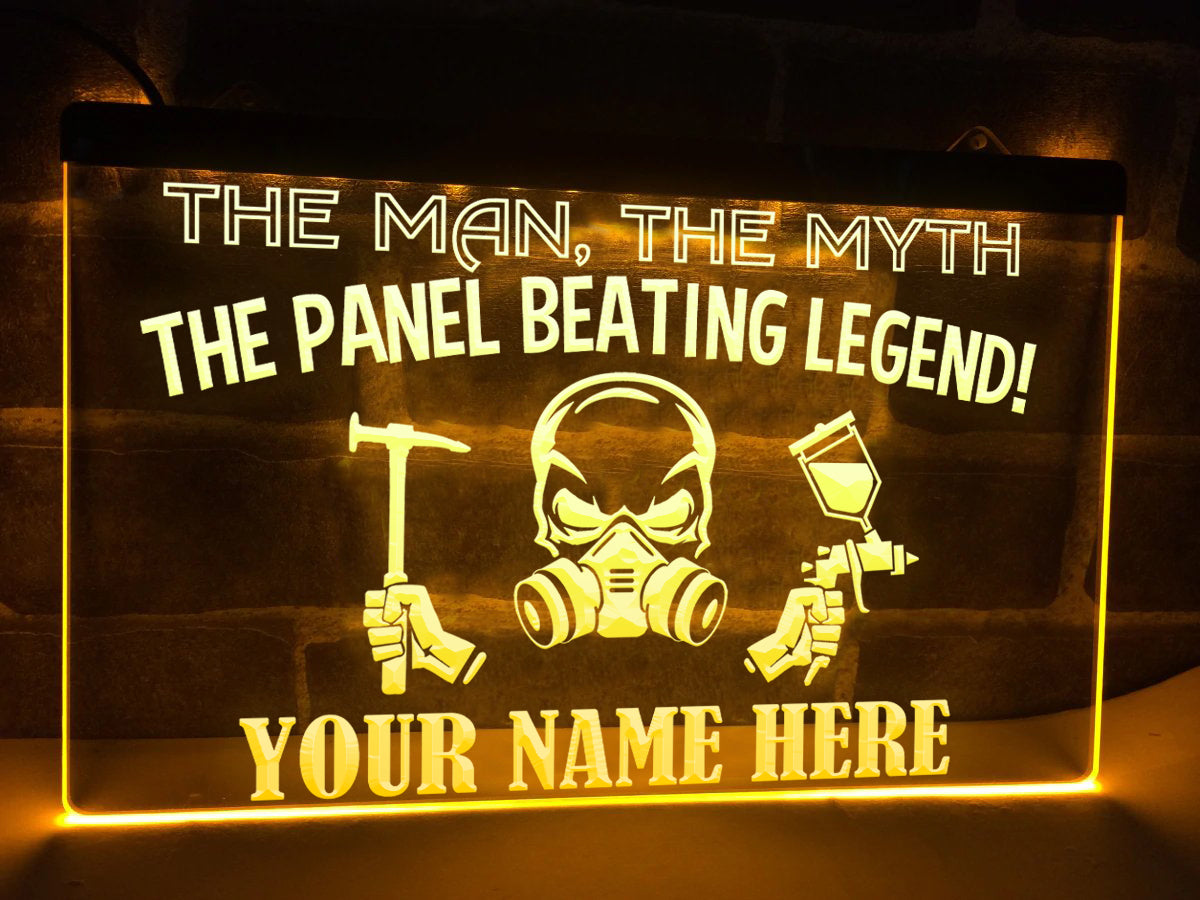 Panel Beating Legend Personalized Illuminated Sign