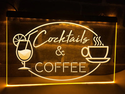 Cocktails and Coffee Illuminated Sign