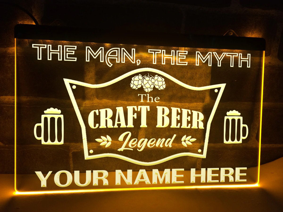 The Craft Beer Legend Personalized Illuminated Sign