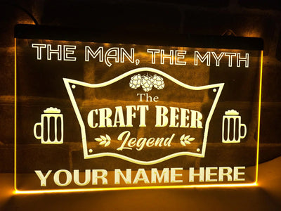 The Craft Beer Legend Personalized Illuminated Sign