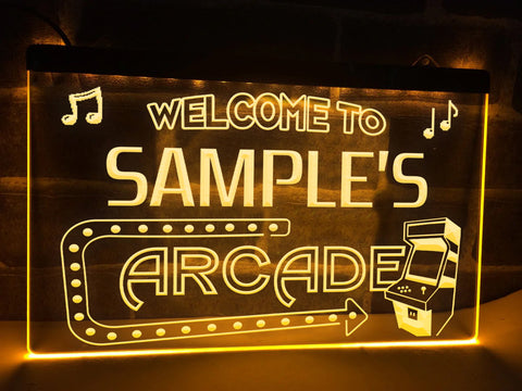 Image of Welcome To My Arcade Personalized Illuminated Sign