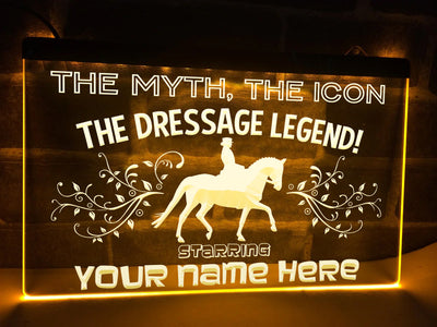 The Dressage Legend Personalized Illuminated Sign
