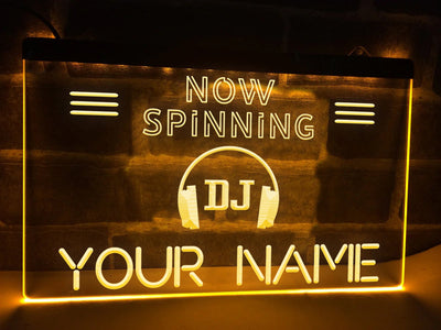 DJ Now Spinning Personalized Illuminated Sign