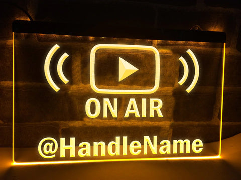 Image of YouTube On Air Personalized Handle Name Illuminated Sign