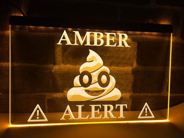 Amber Turd Alert Illuminated LED Neon Sign – Dope Neons