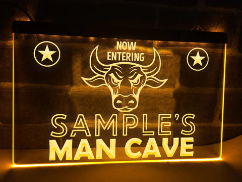 Image of Cowboy Man Cave Personalized Illuminated Sign