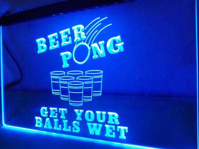 Beer pong neon bar sign