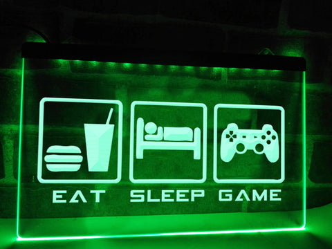 Image of Eat Sleep Game Illuminated Sign