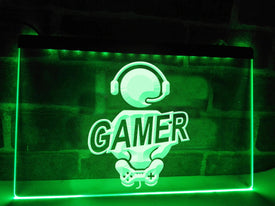 Seated Gamer Illuminated Sign