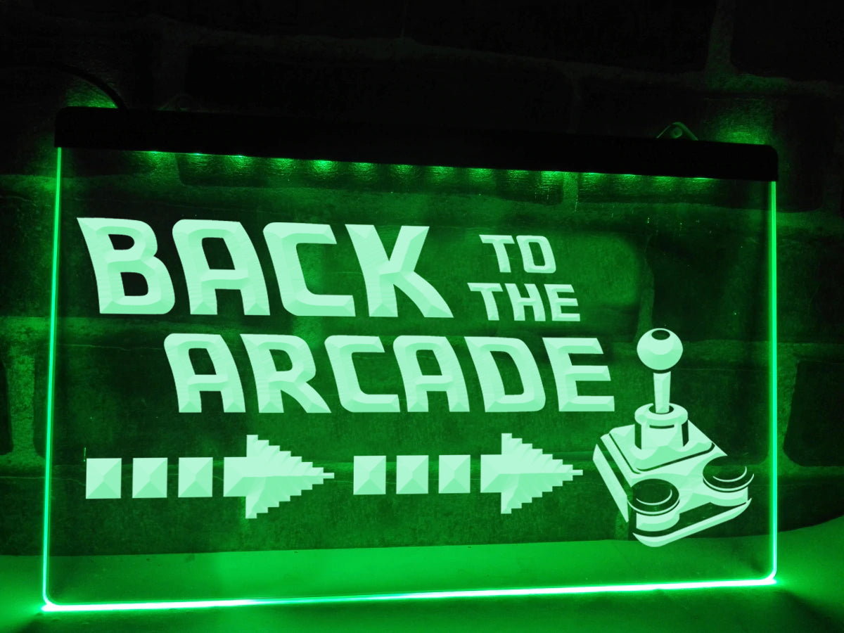 Back to the arcade Neon sign green