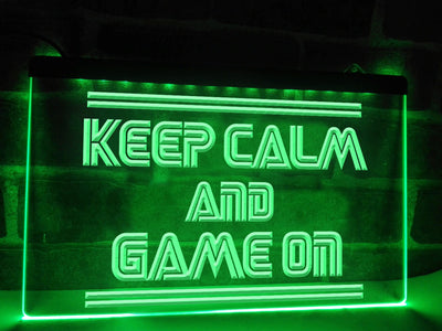 Keep Calm and Game On Illuminated Sign