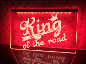 King Of The Road LED neon sign in red