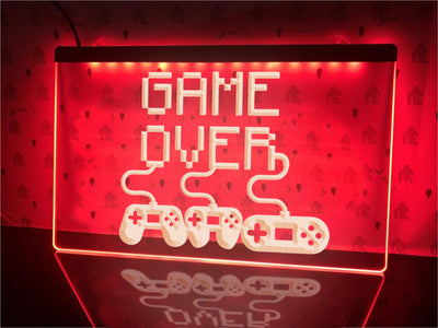 Game Over Controllers Illuminated Sign