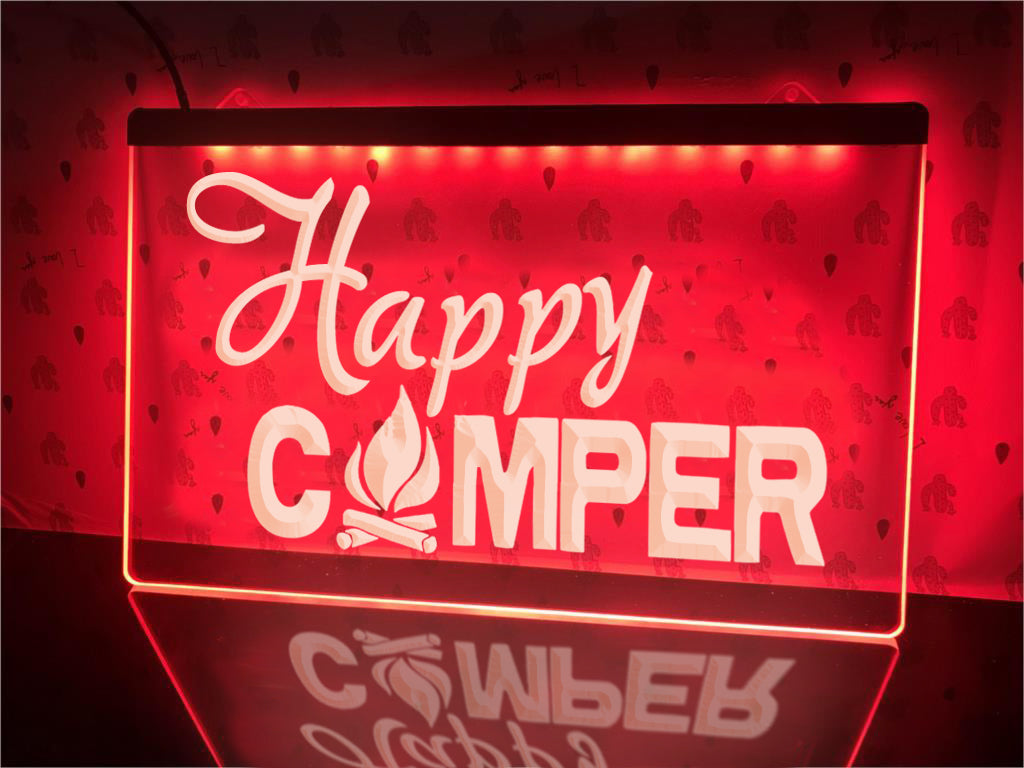 Happy Campfire Camper Illuminated Sign