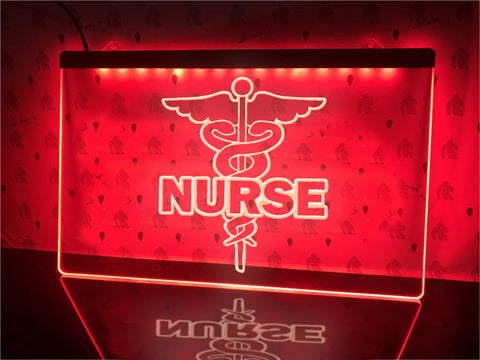Nurse Caduceus Illuminated Sign