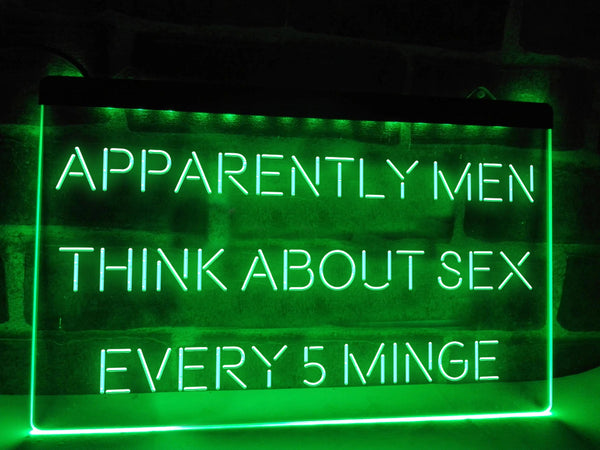 Apparently Men Think About Sex Every 5 Minge Funny Illuminated Sign ...