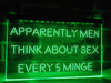 Apparently Men Think About Sex Every 5 Minge Funny Illuminated Sign
