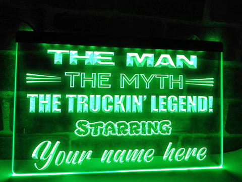 Image of neon trucking legend sign - green