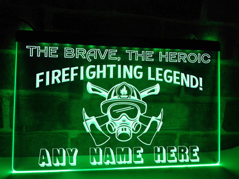 Firefighting Legend Personalized Illuminated Sign