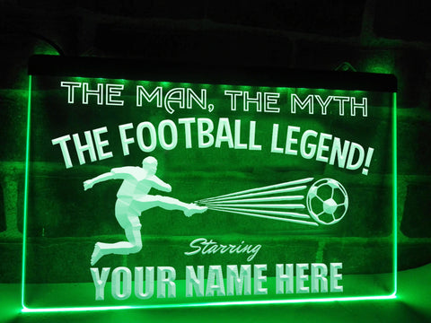 Image of The Football Legend Personalized Illuminated Sign