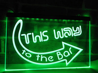 This Way to the Bar Illuminated Sign