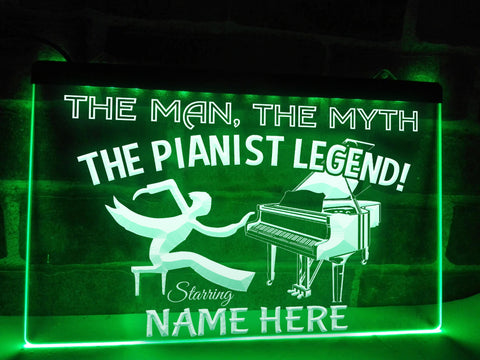 Image of The Pianist Legend Personalized Illuminated Sign