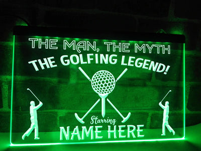 The Golfing Legend Personalized Illuminated Sign