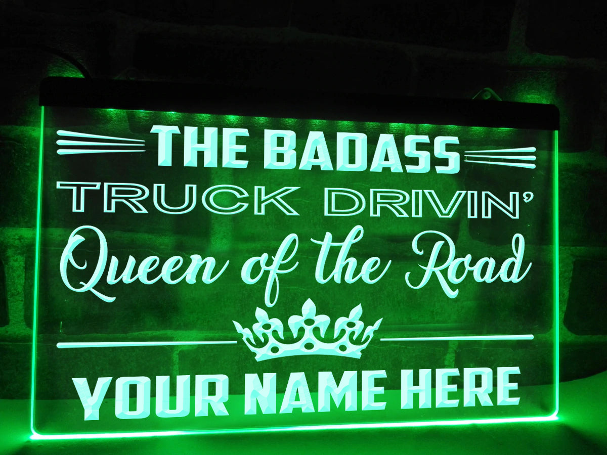 Queen of the Road Personalized Illuminated Sign