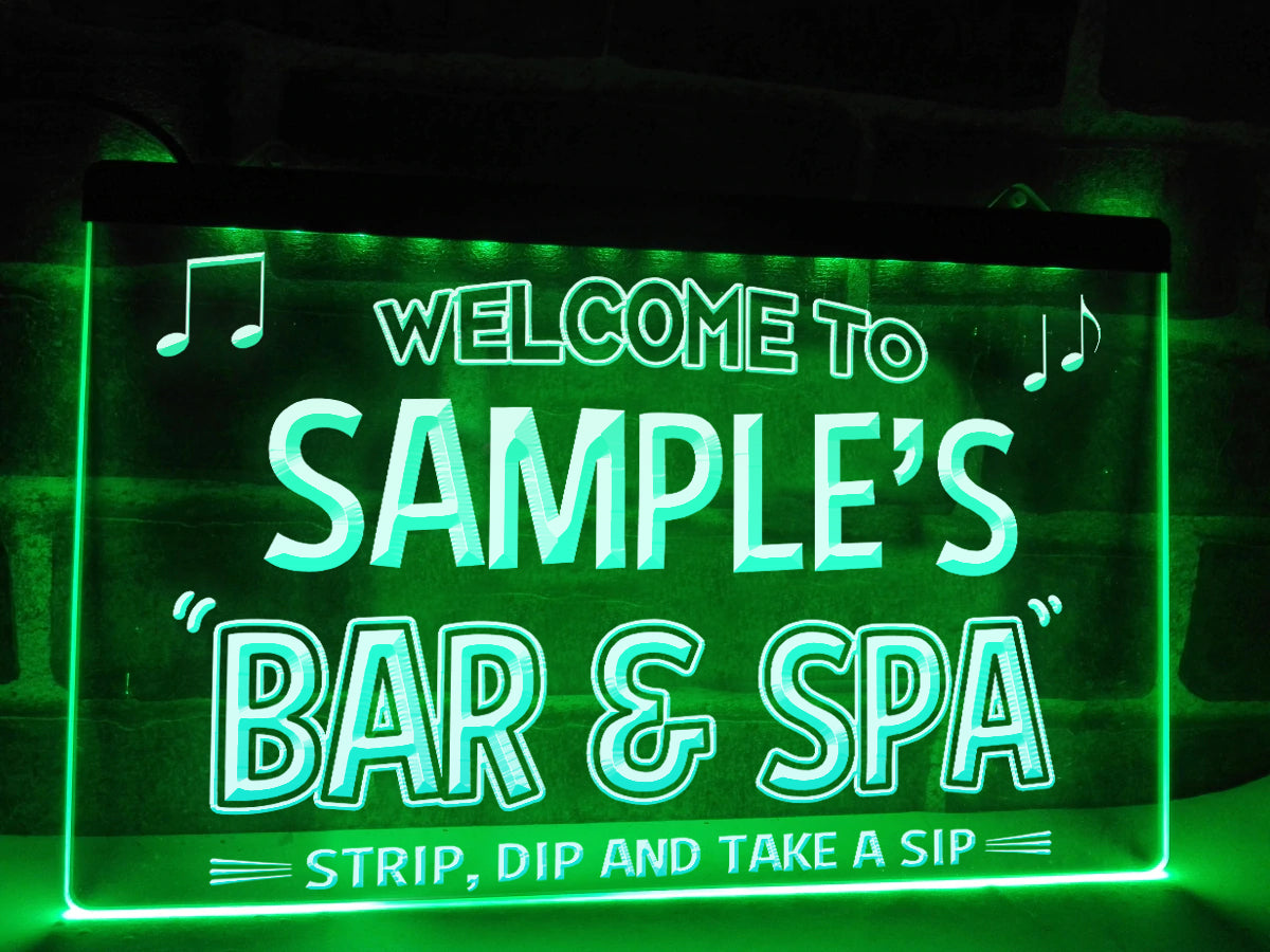 Bar and Spa LED Neon Sign in Green