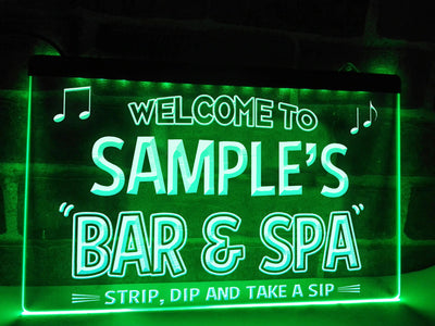 Bar and Spa Personalized Illuminated LED Neon Sign